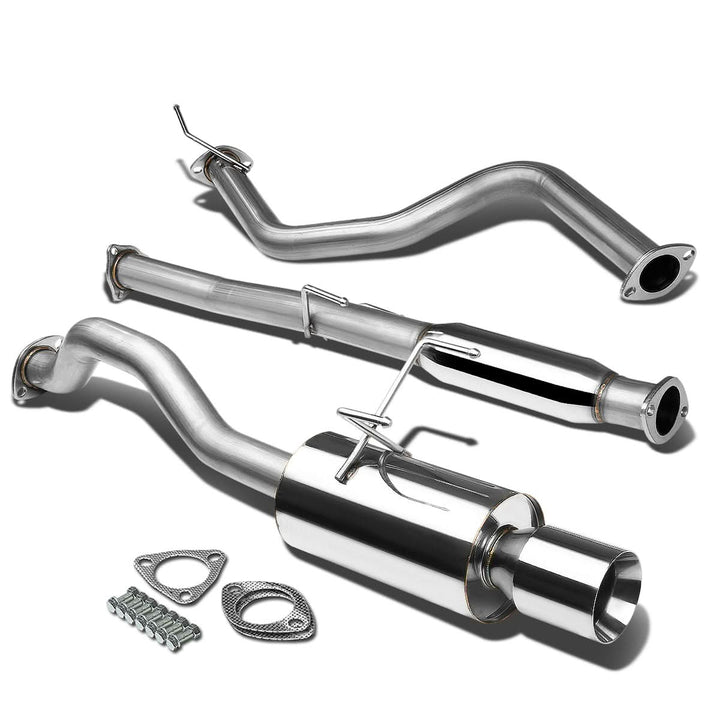 92-00 Honda Civic Catback Exhaust Single Rolled Tip Stainless Steel