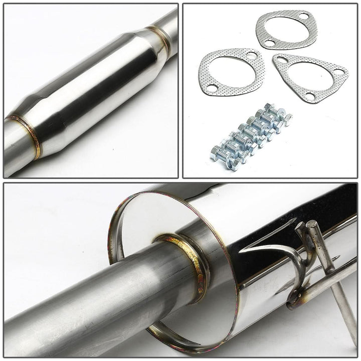 92-95 Honda Civic 3-Door Catback Exhaust Single Rolled Tip Stainless Steel