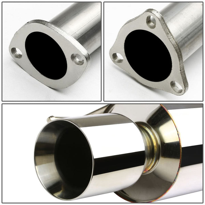 92-96 Honda Prelude Catback Exhaust Single Rolled Tip Stainless Steel