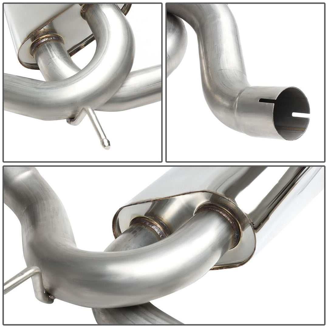 2007-2017 Jeep Wrangler Dual Single Tip Catback Exhaust Stainless Steel