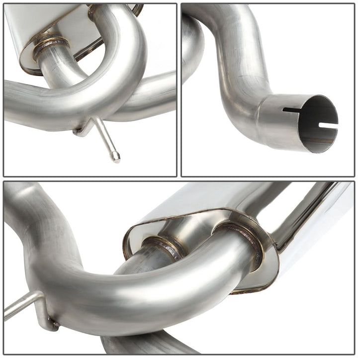 2007-2017 Jeep Wrangler Dual Single Tip Catback Exhaust Stainless Steel