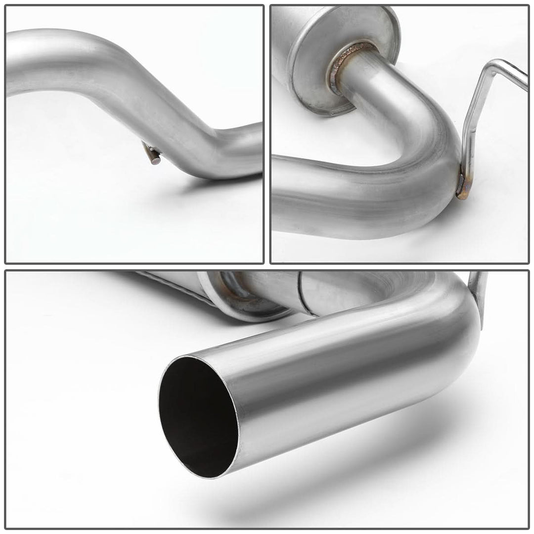 2007-2011 Jeep Wrangler 4DR Single Tip Catback Exhaust - Stainless Steel