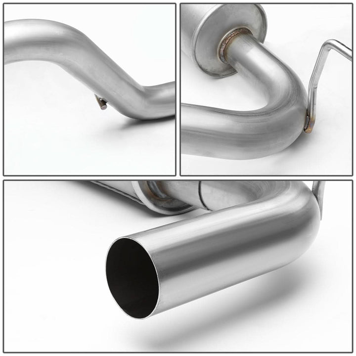 2007-2011 Jeep Wrangler 4DR Single Tip Catback Exhaust - Stainless Steel