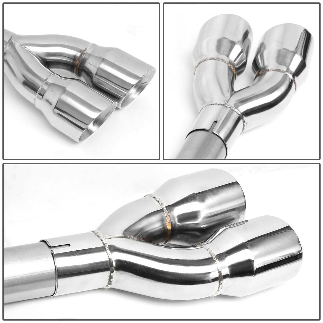 2009-2013 GMC Yukon Denali Quad Tip Axleback Exhaust Stainless Steel