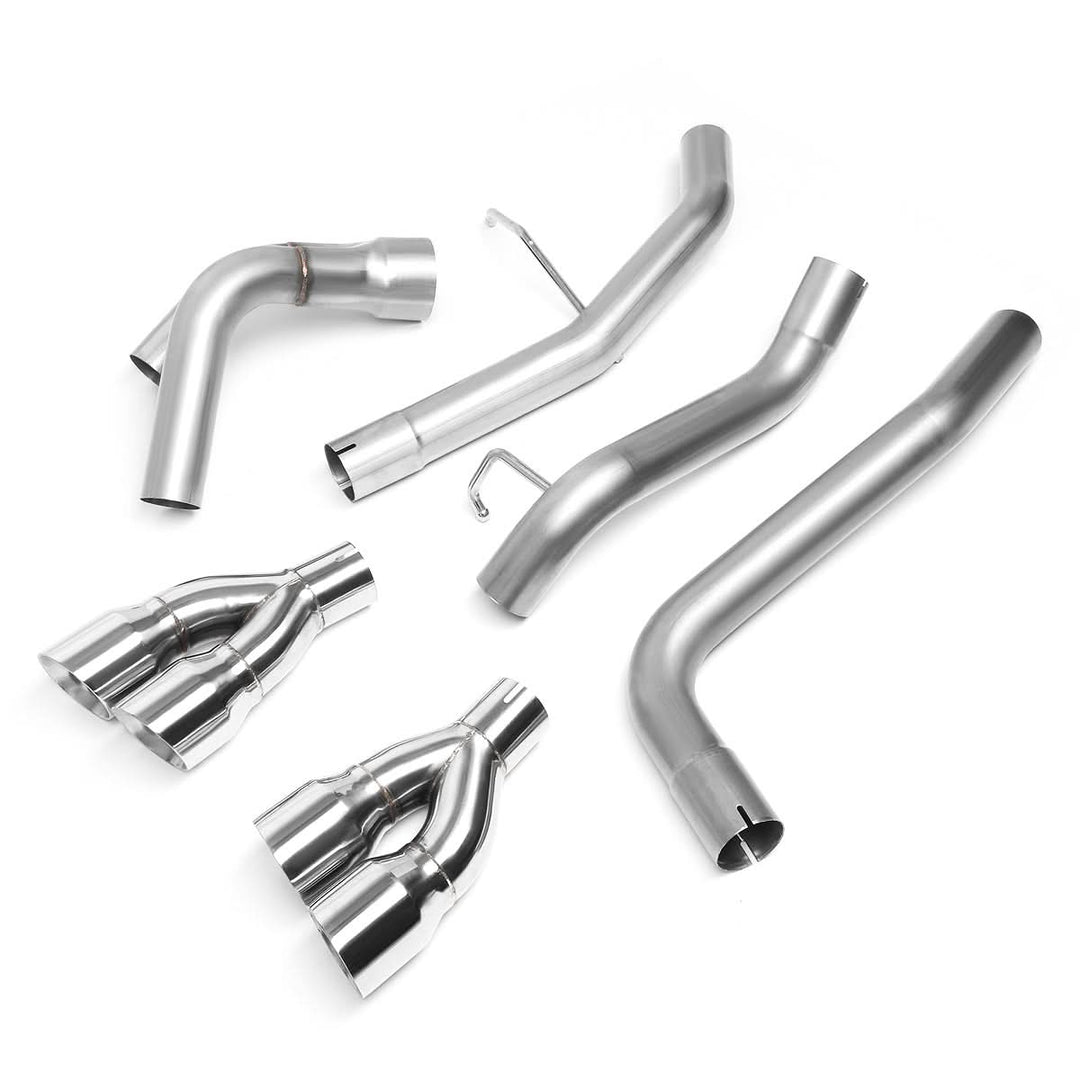 2009-2013 GMC Yukon Denali Quad Tip Axleback Exhaust Stainless Steel