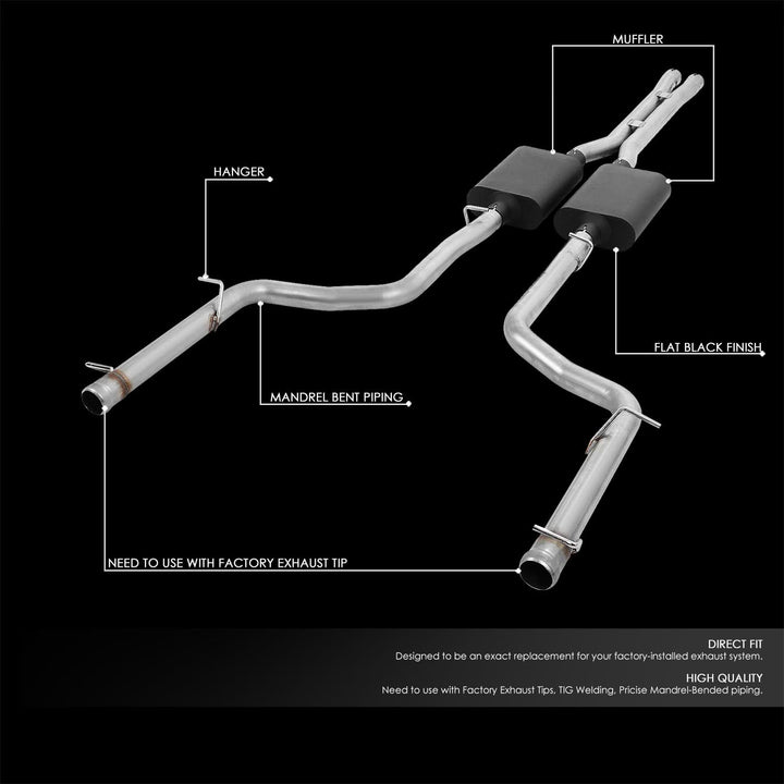 2009-2014 Dodge Challenger 5.7L Catback Exhaust System Aluminized Steel