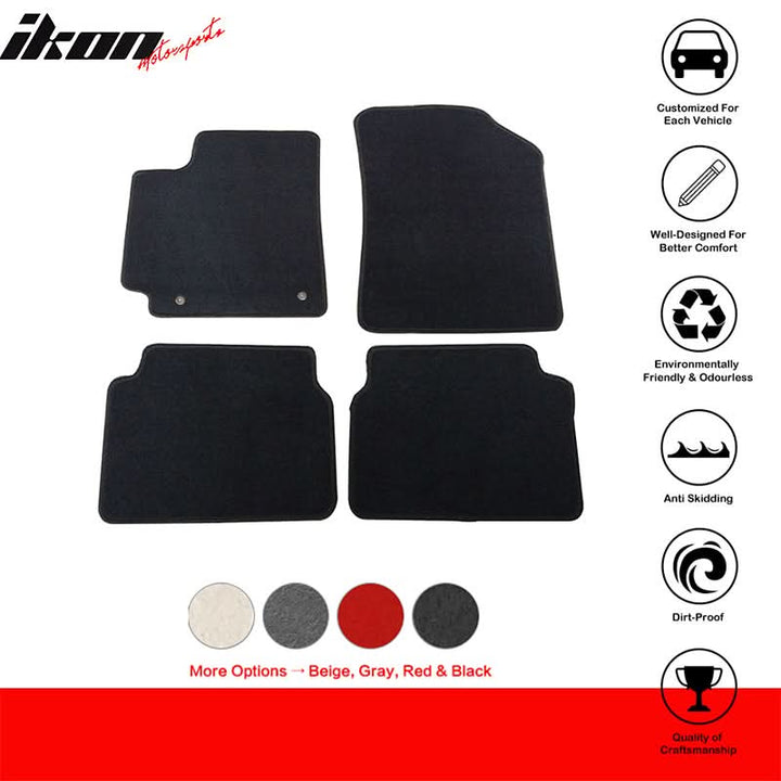 2009-2013 Toyota Corolla Car Mat Black Carpet 4PC Nylon