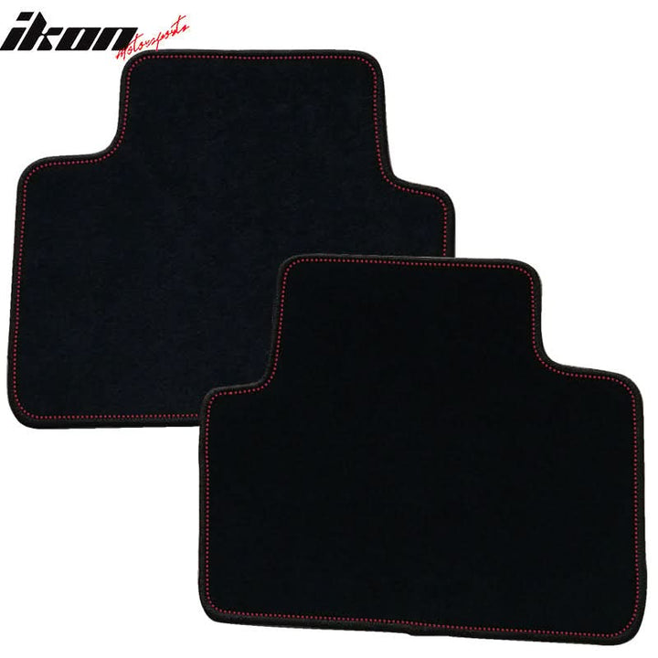 Car Floor Mat for 1992-95 Honda Civic Black Logo Red Stitch 4PC Nylon