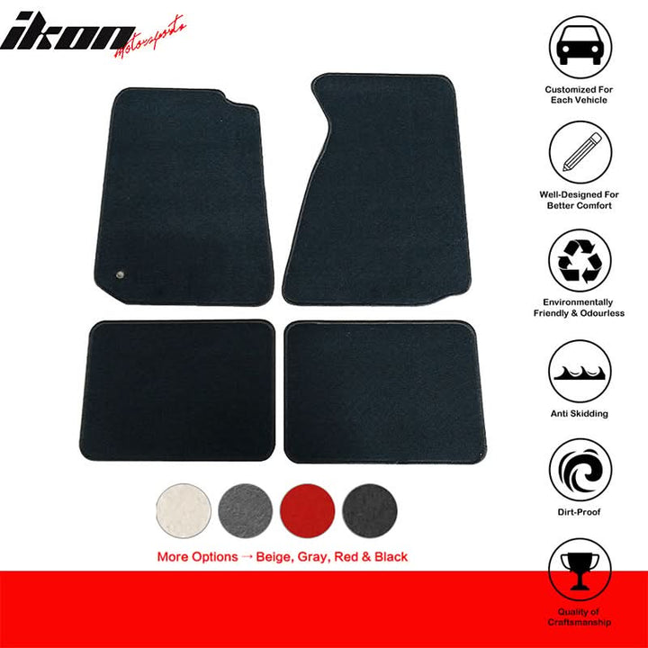 Car Floor Mat for 1994-1998 Ford Mustang Black Carpet 4PC Nylon