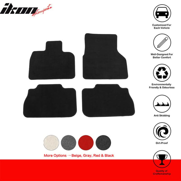 2022-2024 BMW I20 iX 4PCS Black Front Rear Floor Mats Carpets Nylon