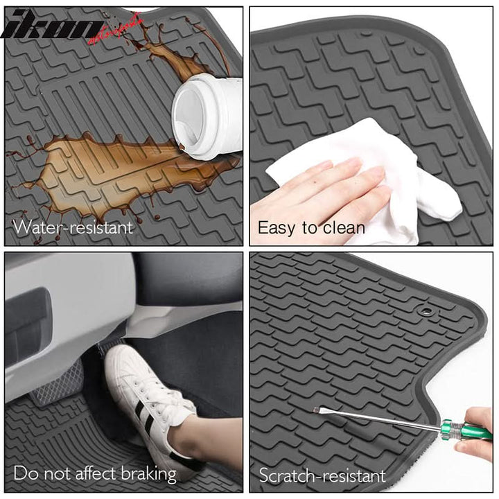 2015-2024 Ford F-150 Crew Cab Latex Floor Mats All Weather Carpet
