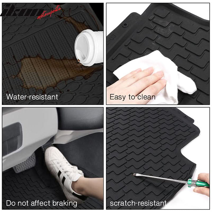 Car Floor Mat for 2012-16 Honda CR-V CRV Black Front Second Row Latex