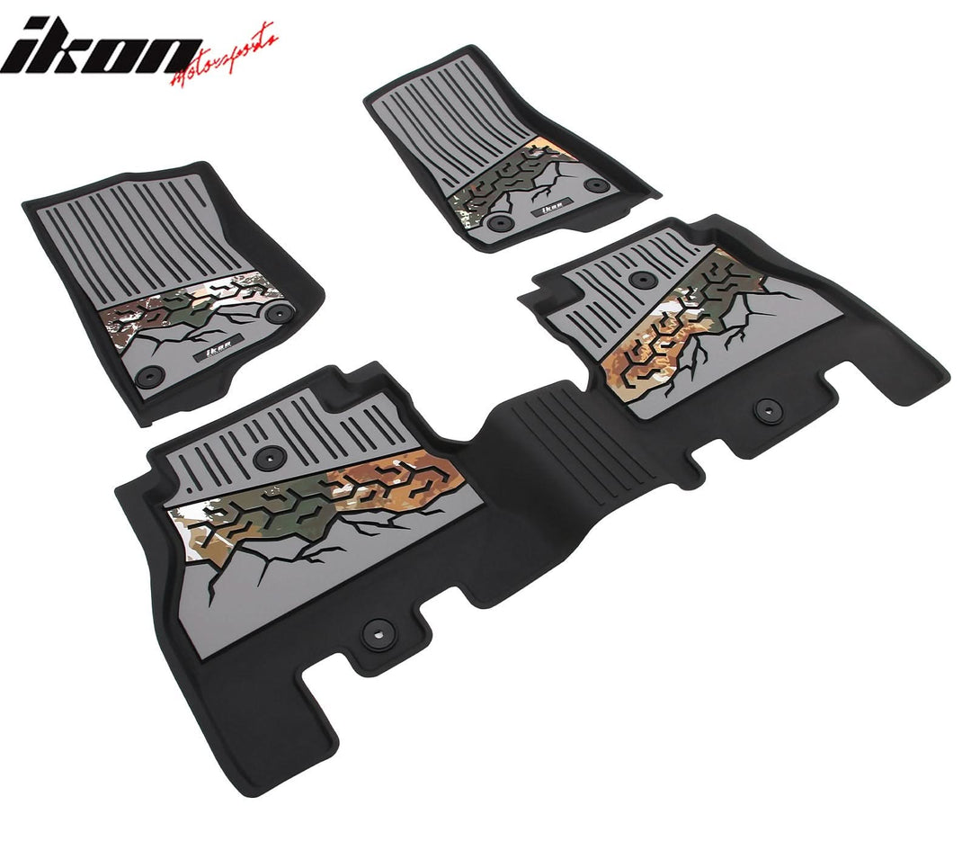 2018-2025 Jeep Wrangler JL Unlimited 4Dr Floor Mats Black Gray TPE