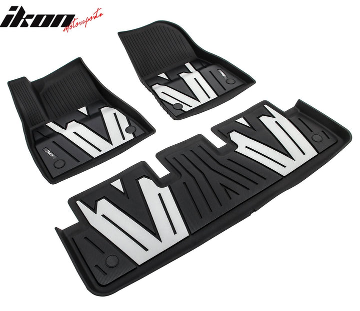 2024-2025 Tesla Model 3 3D Floor Mats Liner Black& Gray TPE Injection