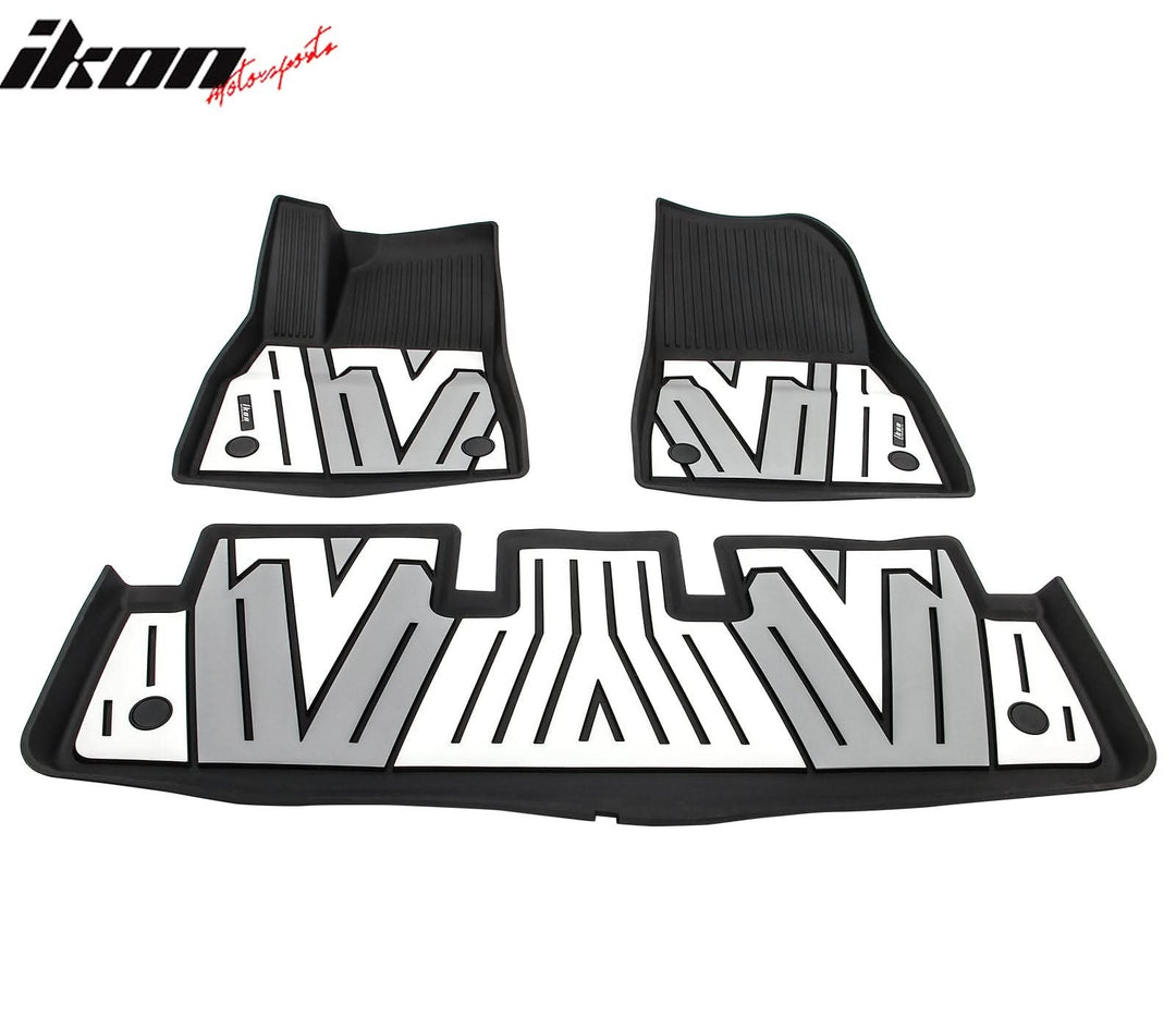 2024-2025 Tesla Model 3 3D Floor Mats Black Gray White TPE Injection