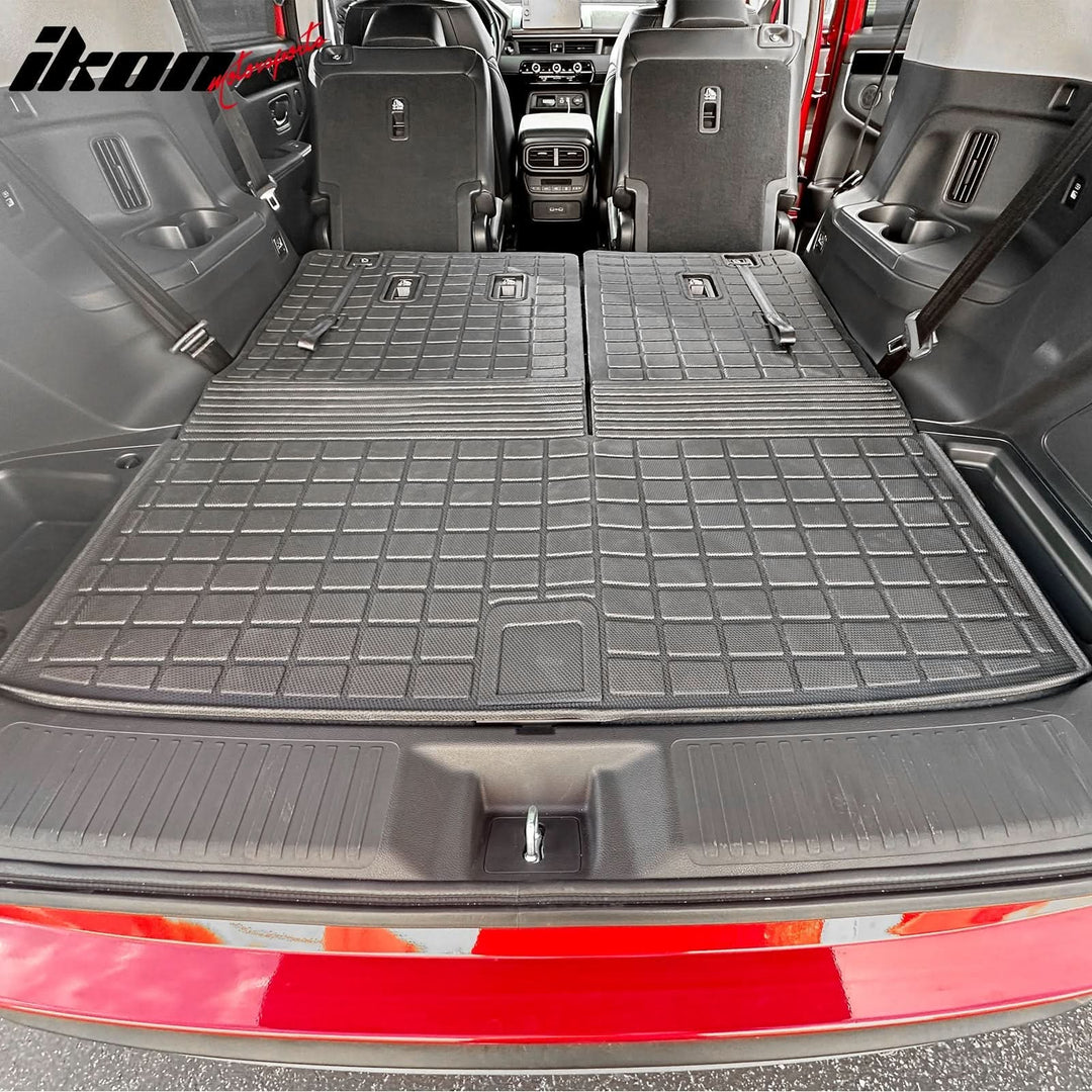 2023-2025 Honda Pilot 1PC Trunk Mat W/ Backrest Mats Liner Black TPE