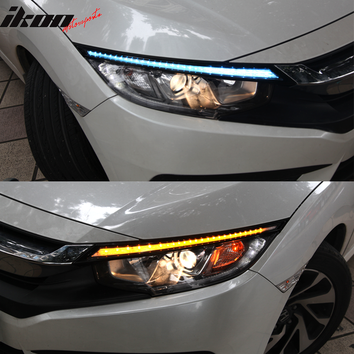 Fits 16-20 Honda Civic 10th Gen Eyebrow Light 3 Colors Running Light