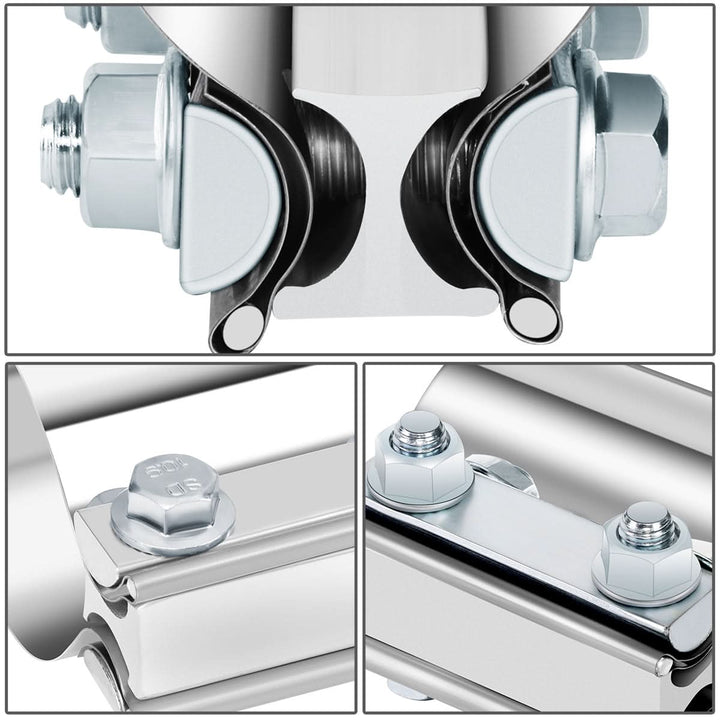 2.0" Butt Joint Exhaust Band Clamp Muffler Coupler Stainless Steel