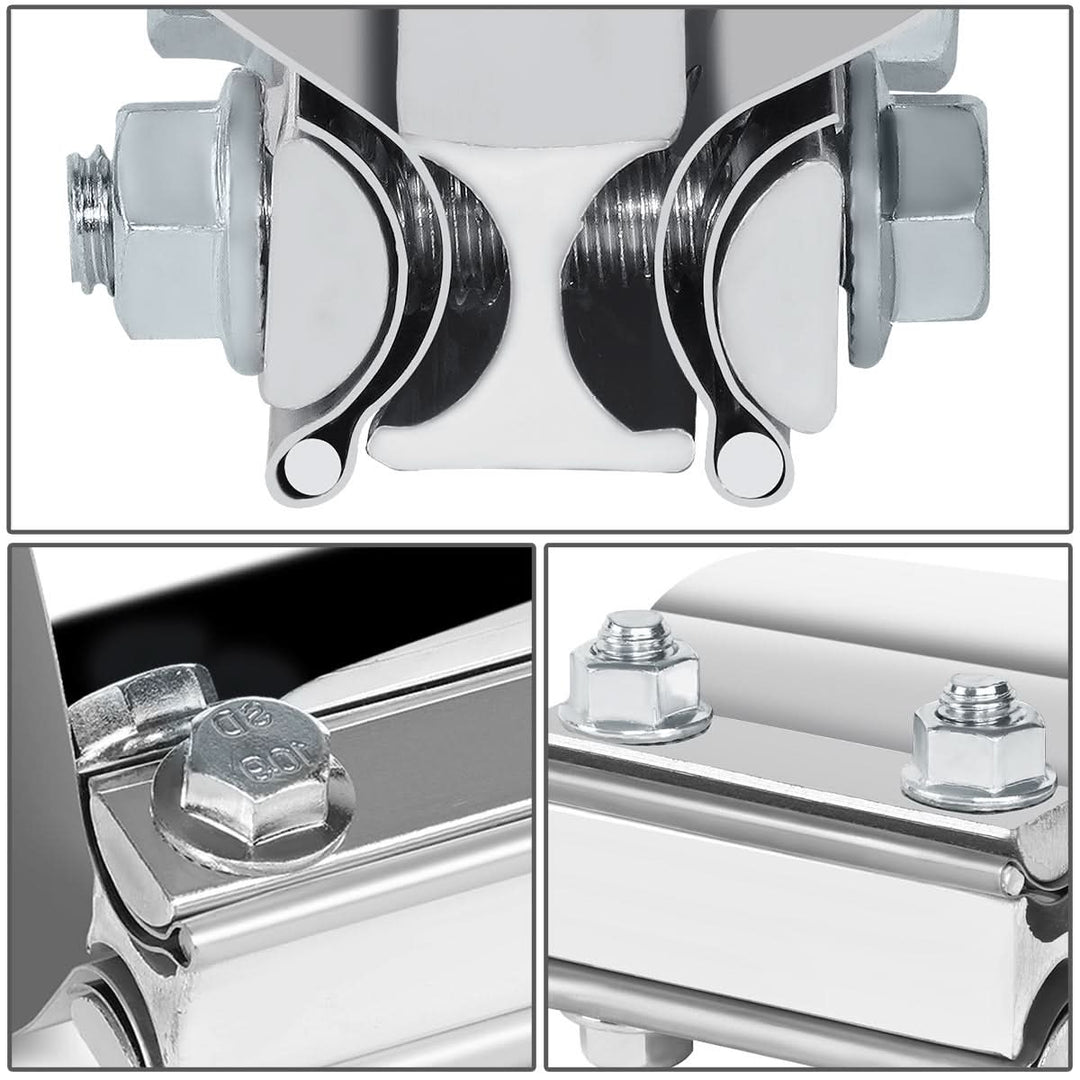 2.5" Lap Joint Exhaust Band Clamp Muffler Sleeve Coupler Stainless Steel