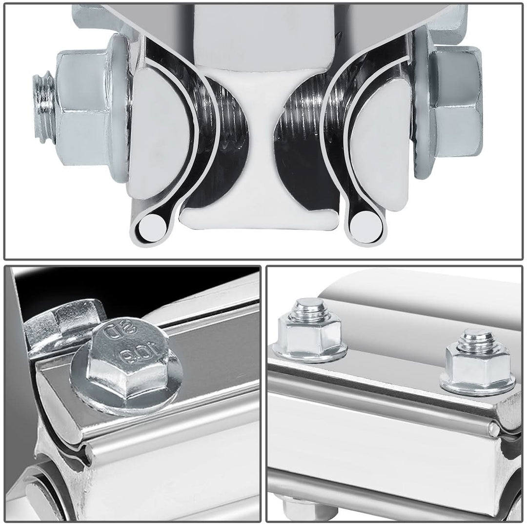 4.0" Lap Joint Exhaust Band Clamp Muffler Sleeve Coupler Stainless Steel