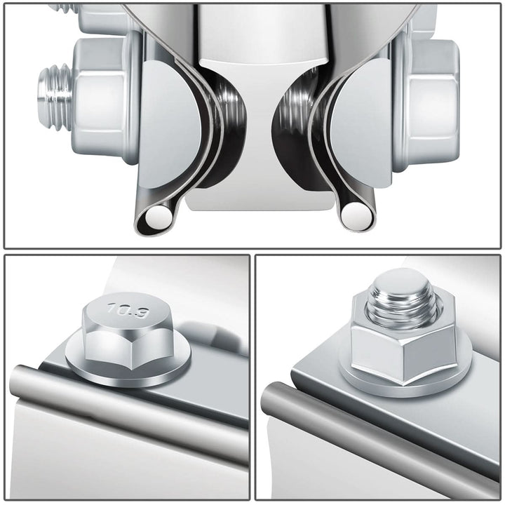 2.25" Lap Joint Exhaust Band Clamp 2-Piece Kit Stainless Steel