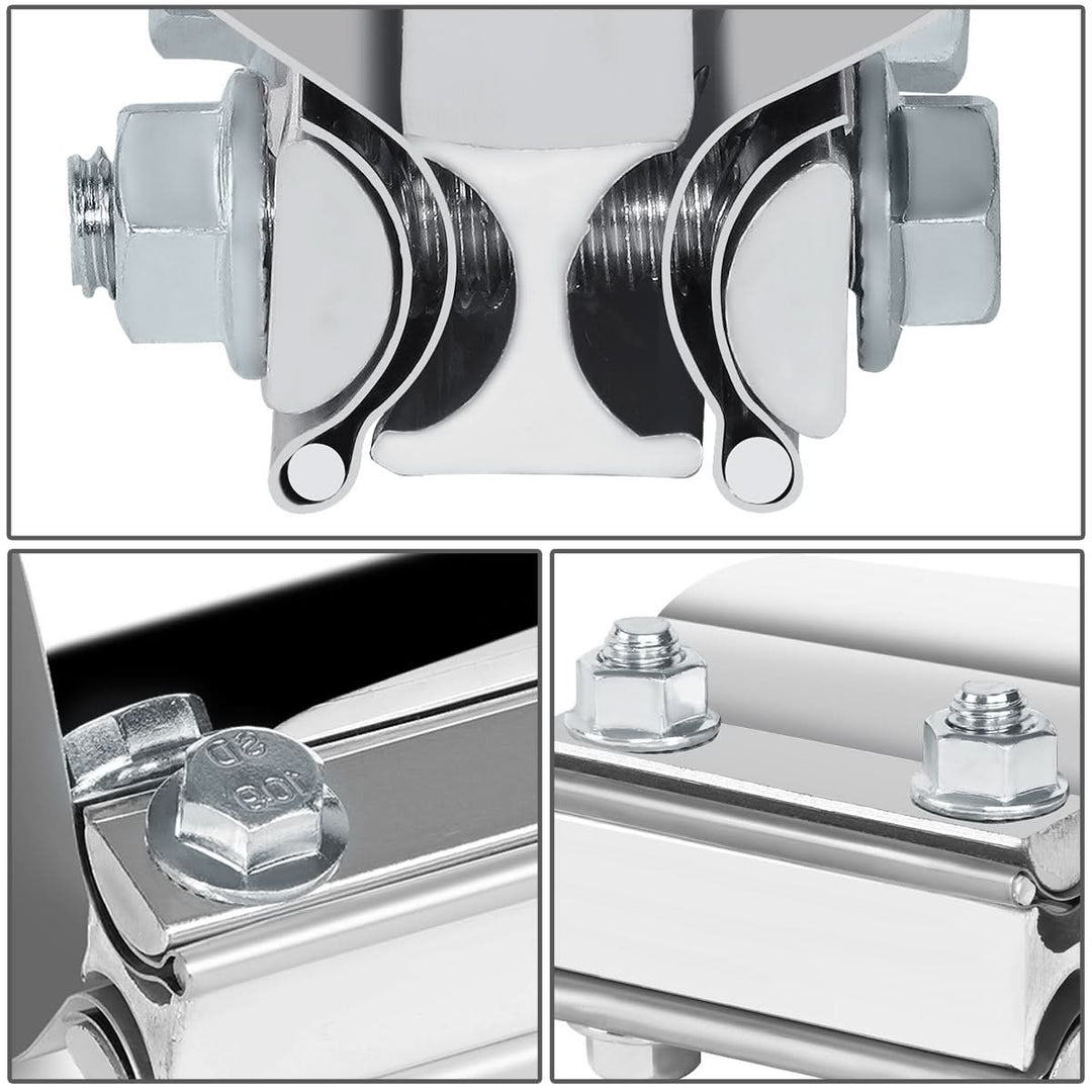 2.5" Lap Joint Exhaust Band Clamp 2-Piece Set Stainless Steel