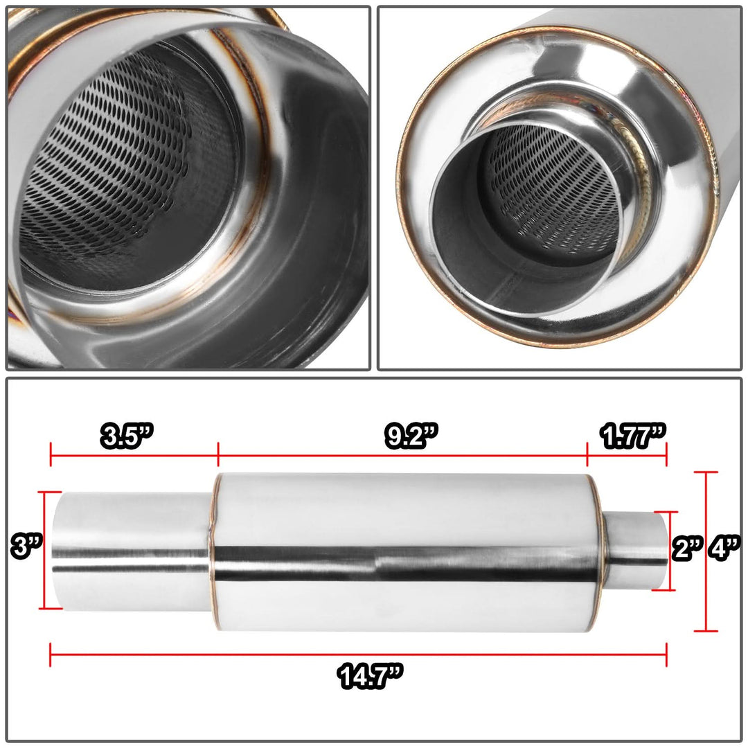 3.0" Outlet Round Exhaust Muffler Tip - Polished Stainless Steel