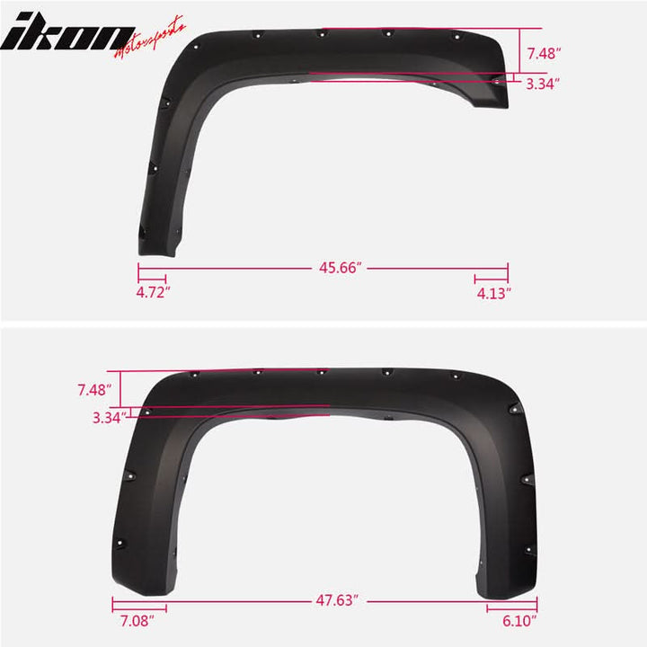 2007-2013 Chevy Silverado 1500 69.3" Short Bed Black Fender Flares PP