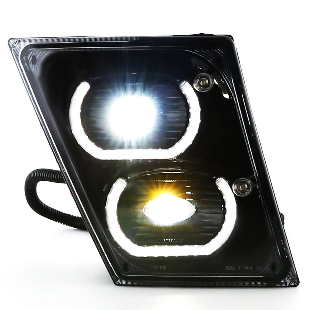 04-18 Volvo VN VNL Halo DRL Fog Lights - Black