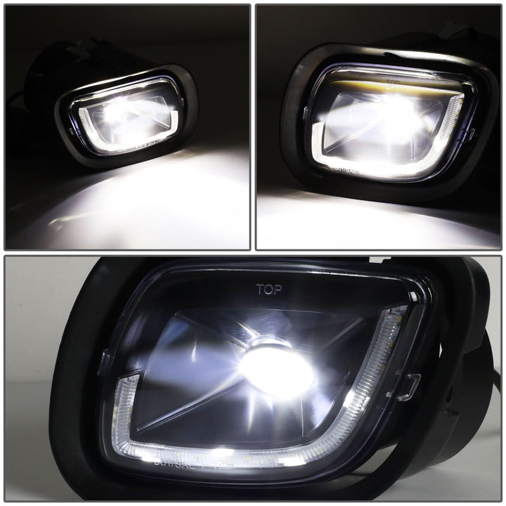 08-17 Freightliner Cascadia 3D Projector LED Fog Lights Black