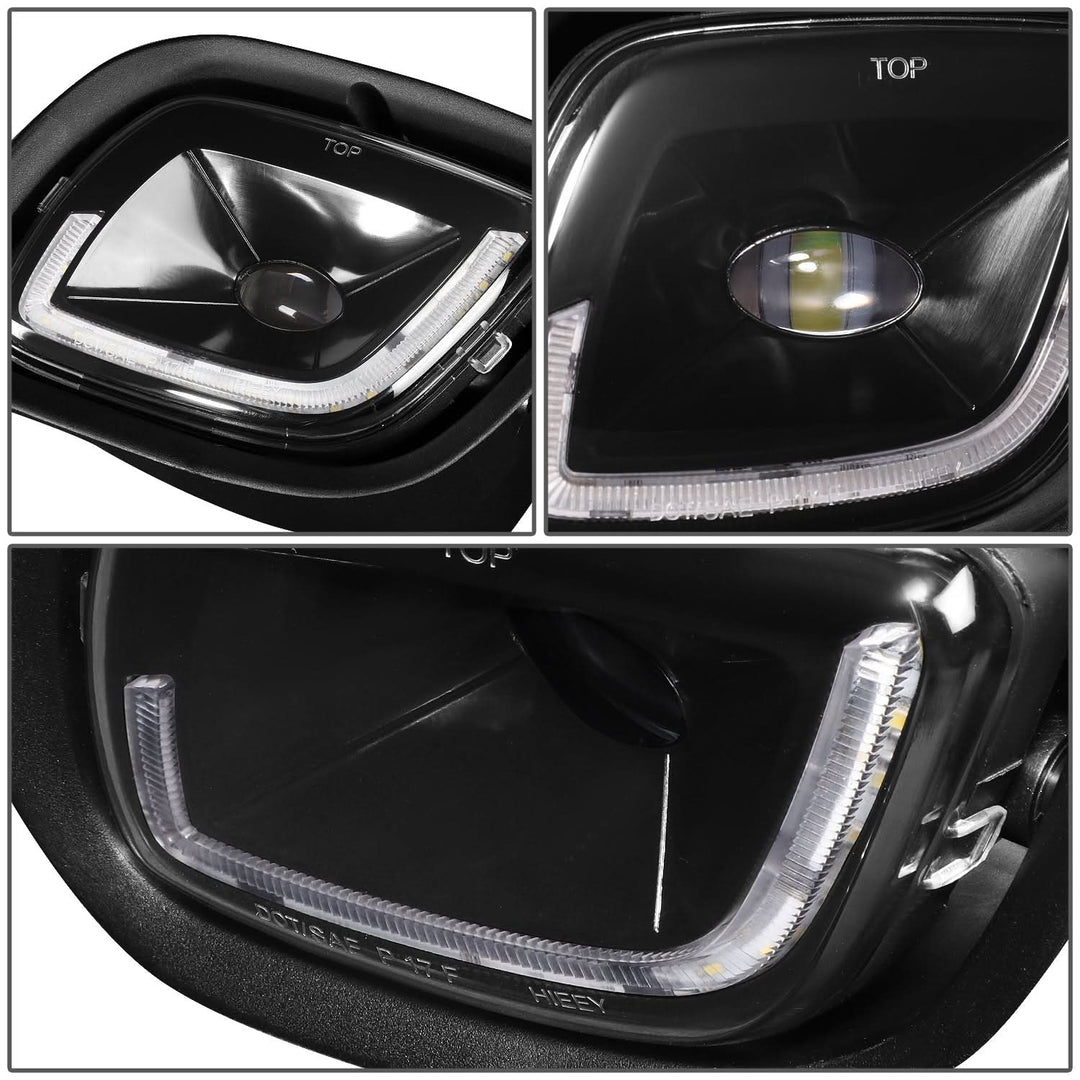 08-17 Freightliner Cascadia 3D Projector LED Fog Lights Black