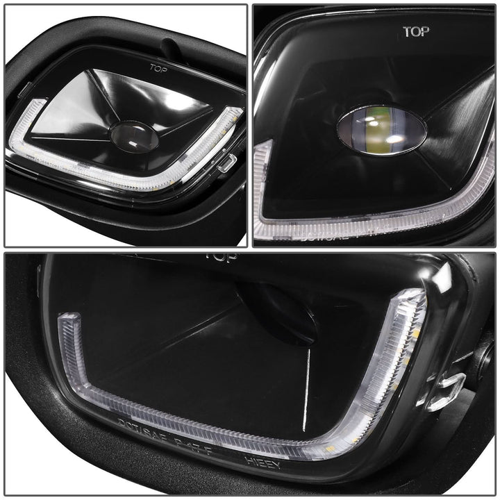 08-17 Freightliner Cascadia 3D Projector LED Fog Lights Black