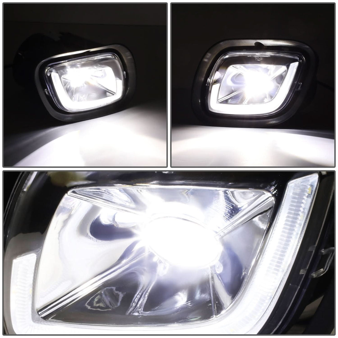 08-17 Freightliner Cascadia 3D Projector LED Fog Lights - Chrome