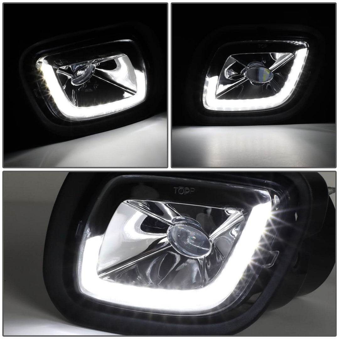 08-17 Freightliner Cascadia 3D Projector LED Fog Lights - Chrome