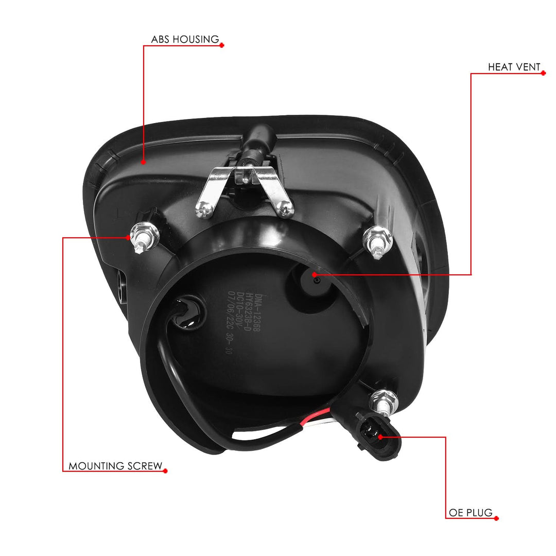 08-17 Freightliner Cascadia Projector LED Fog Lights - Black