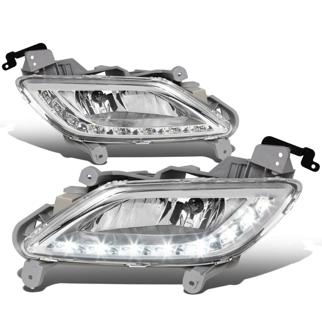 2012-2016 Hyundai Veloster LED DRL Fog Lights with Switch - Clear