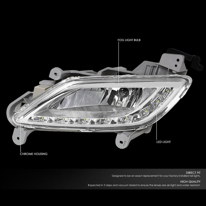 2012-2016 Hyundai Veloster LED DRL Fog Lights with Switch - Clear