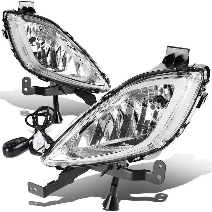 2011-2013 Hyundai Elantra Fog Lights with Switch - Clear 881 Bulb