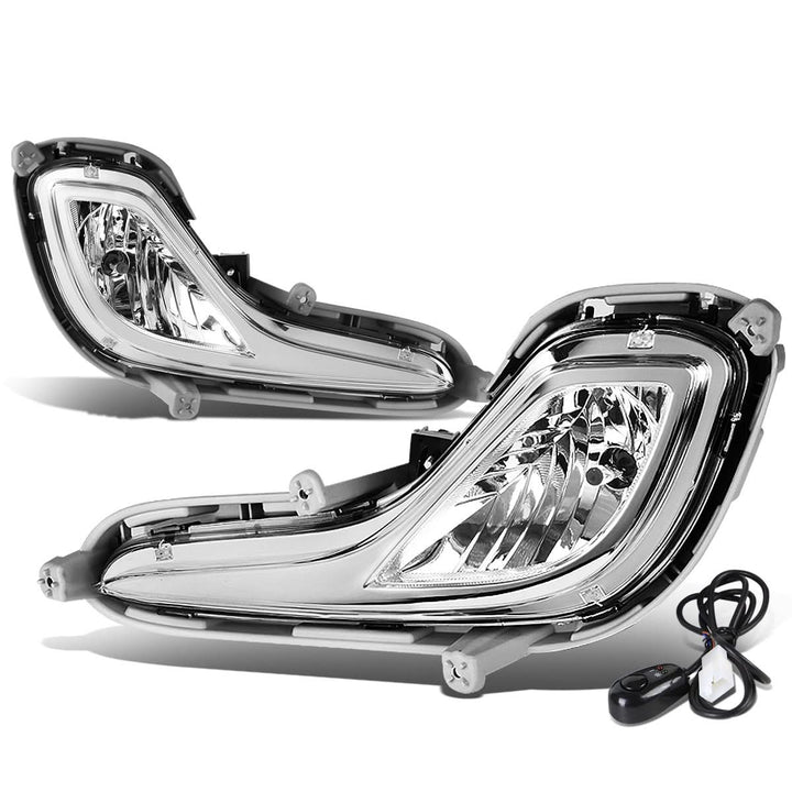 12-16 Hyundai Accent 4-Door Fog Lights w/ Switch & 881 Bulb Clear
