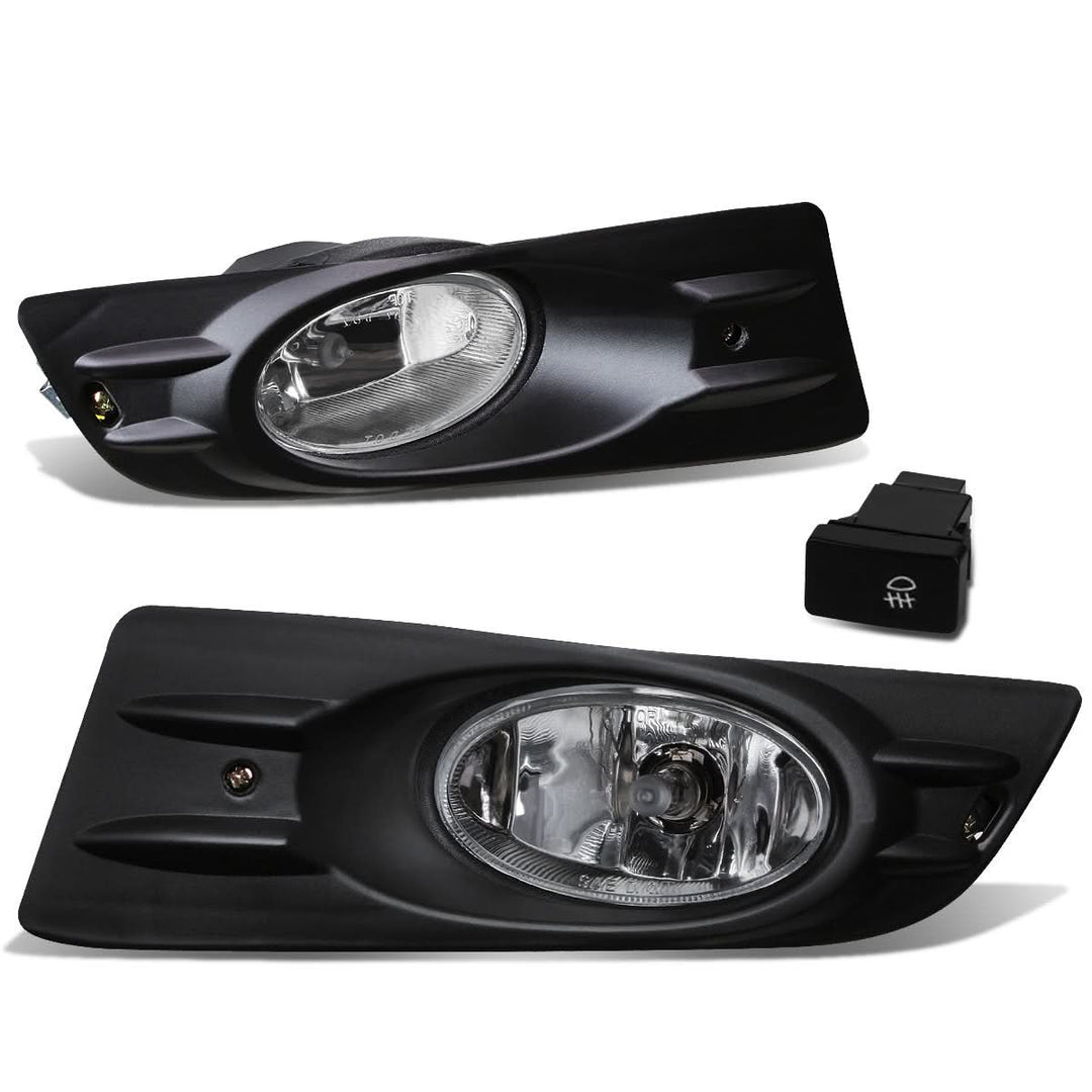 06-07 Honda Accord Coupe Fog Lights with Switch & Bezel - Chrome/Clear