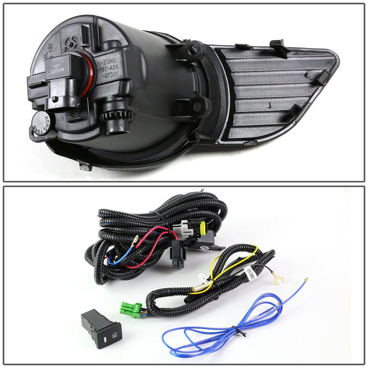 2011-2017 Toyota Sienna Fog Lights with Switch Chrome Bezel H11