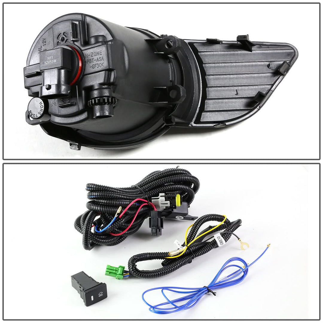 2011-2017 Toyota Sienna Fog Lights with Switch Chrome Bezel Smoke