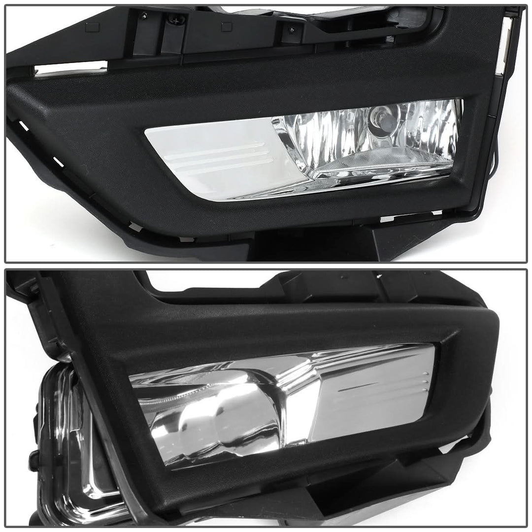 17-18 Nissan Rogue Fog Lights with Black Bezel Chrome Clear