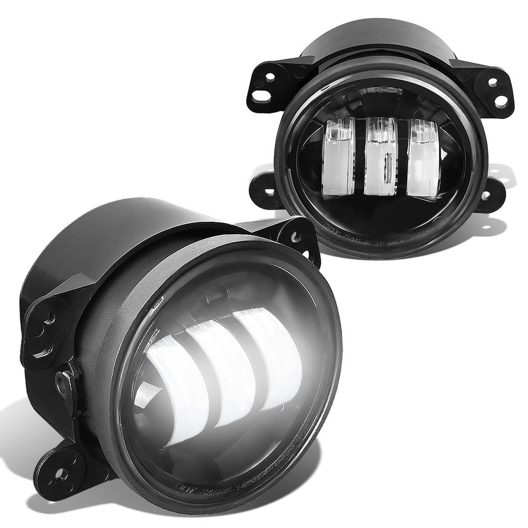 11-18 Dodge Charger Journey Jeep Cherokee LED Projector Fog Lights Chrome