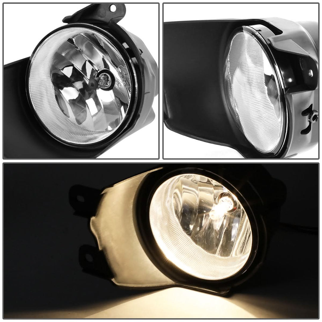 08-17 Toyota Sequoia Fog Lights with Switch H10 Bulb Chrome Clear