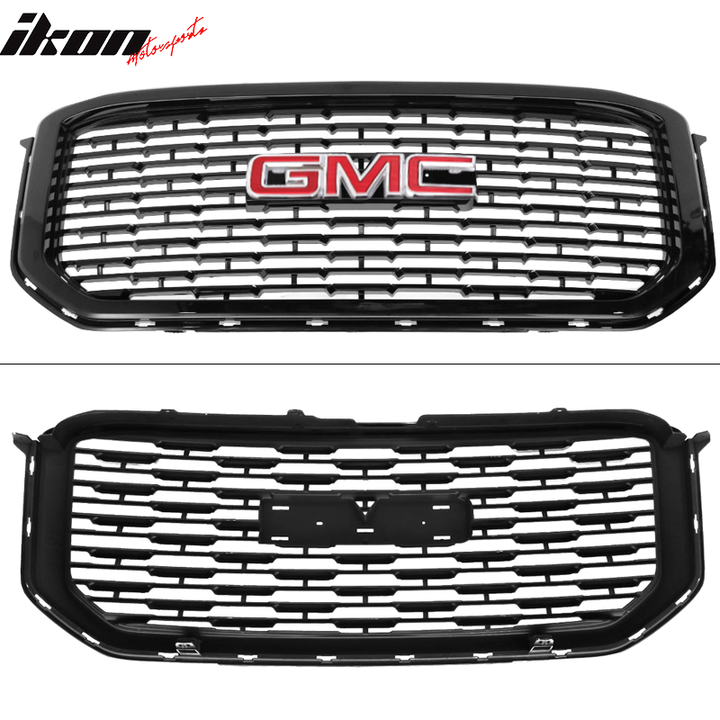 2015-2019 GMC Yukon Denali Front Upper Grille Black + Red GMC Emblem