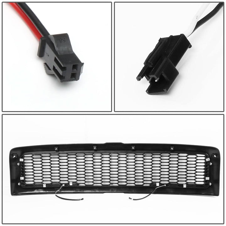 94-02 Dodge Ram Honeycomb Mesh Grille w/ LED DRL Lights - Matte Black