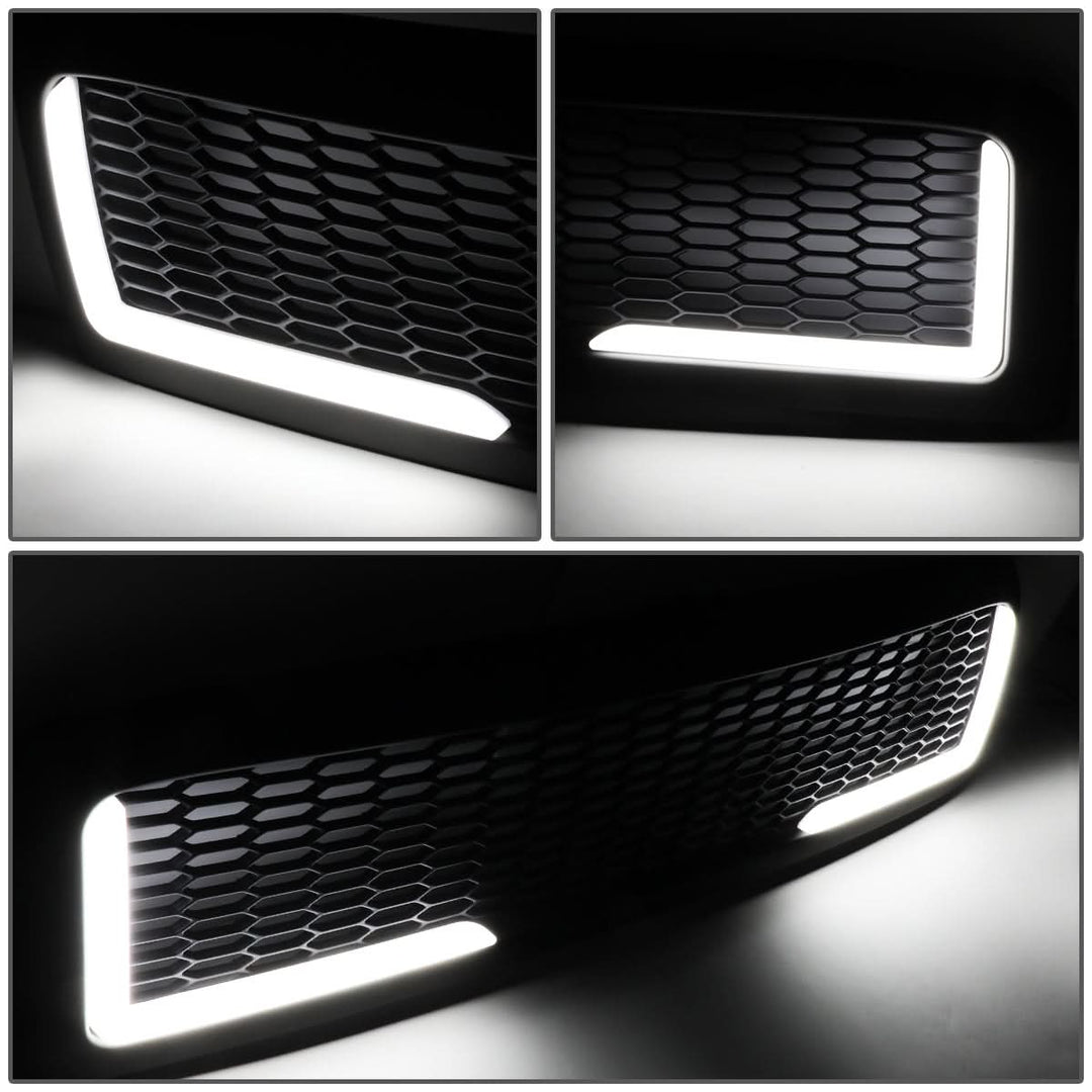 94-02 Dodge Ram Honeycomb Mesh Grille w/ LED DRL Lights - Matte Black