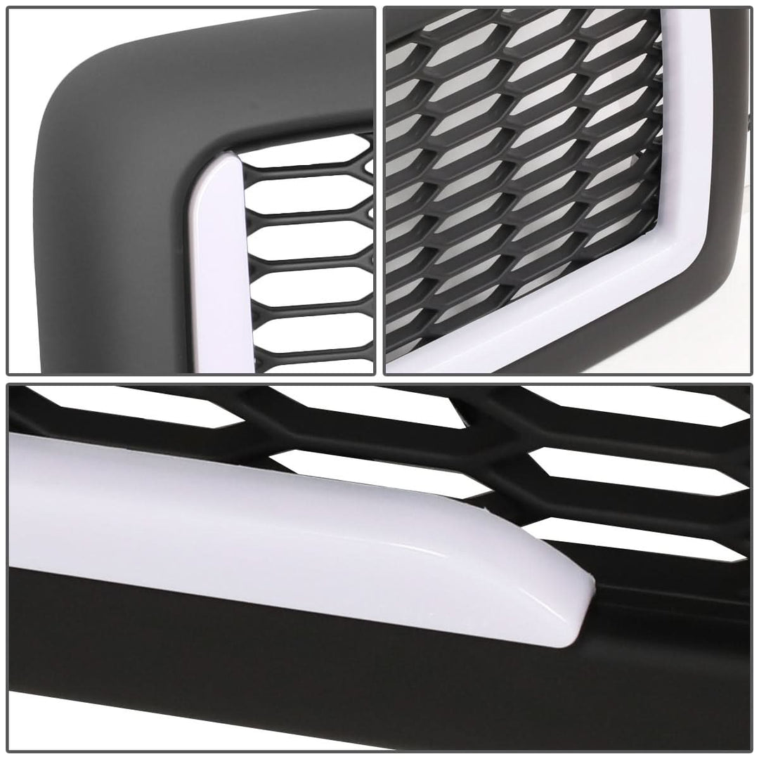 94-02 Dodge Ram Honeycomb Mesh Grille w/ LED DRL Lights - Matte Black