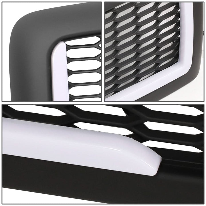 94-02 Dodge Ram Honeycomb Mesh Grille w/ LED DRL Lights - Matte Black